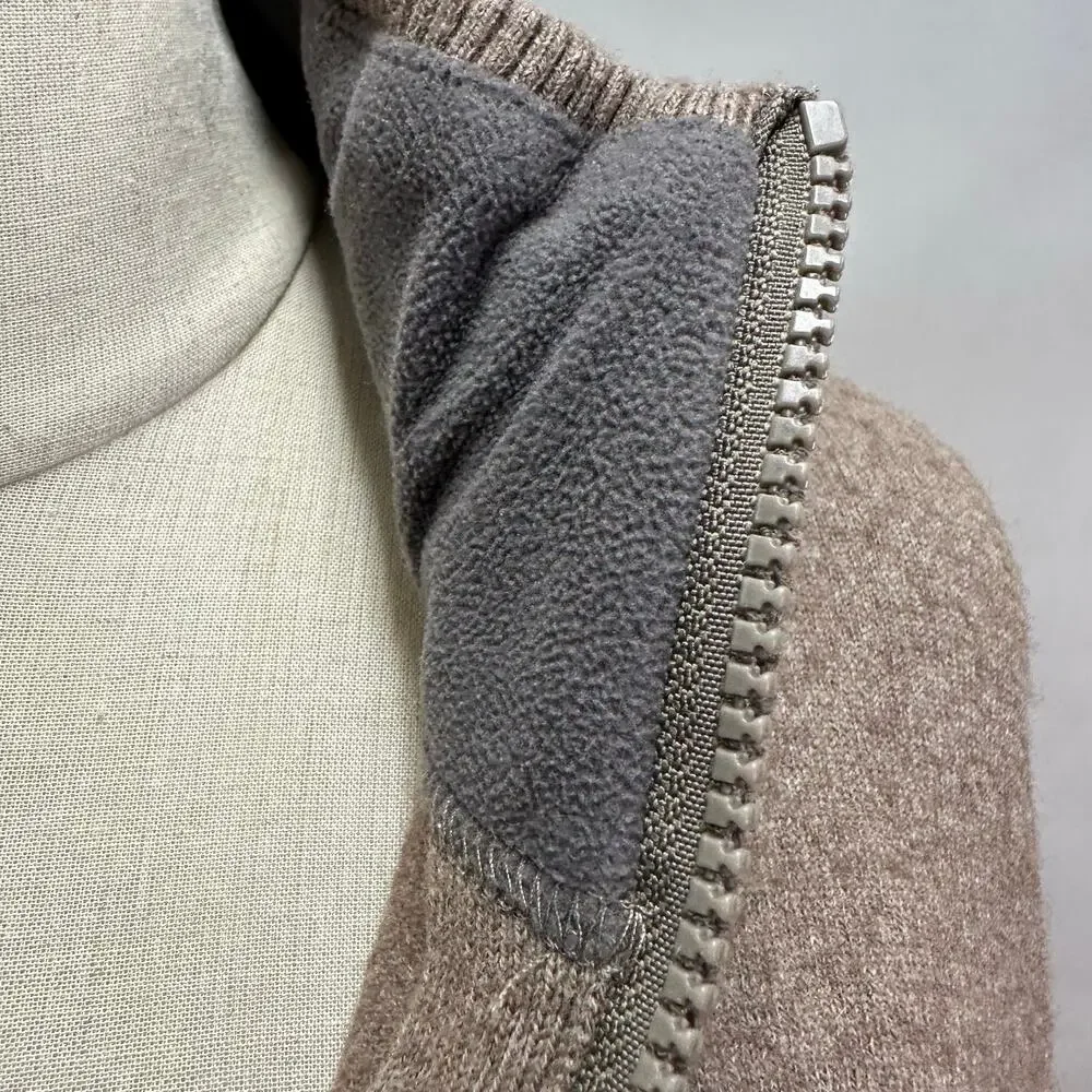 The North Face brown 1/4 zip wool blend‎ pullover sweater mens Size Large Unisex